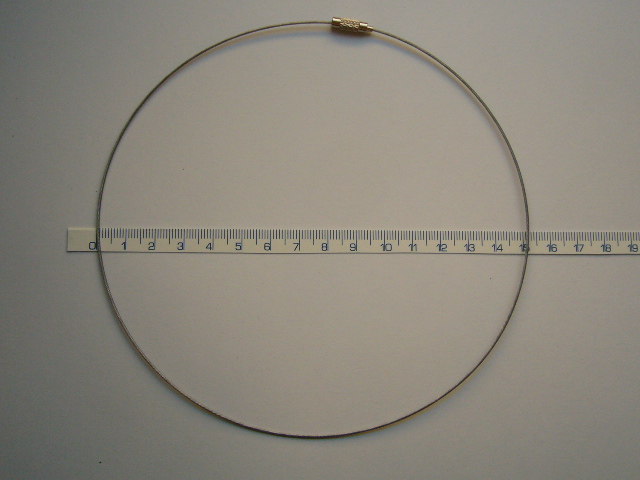Náhrdelník, ocelové lanko, průměr cca 145mm, stříbrná.