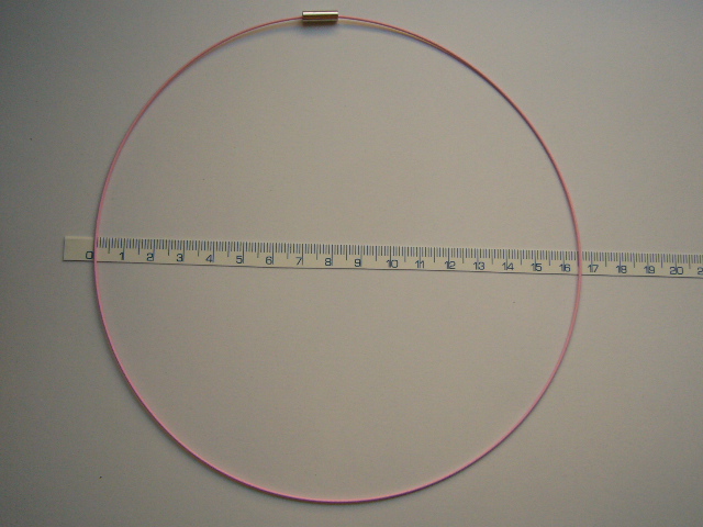 Náhrdelník, ocelové lanko, průměr cca 145mm, bílé,1ks