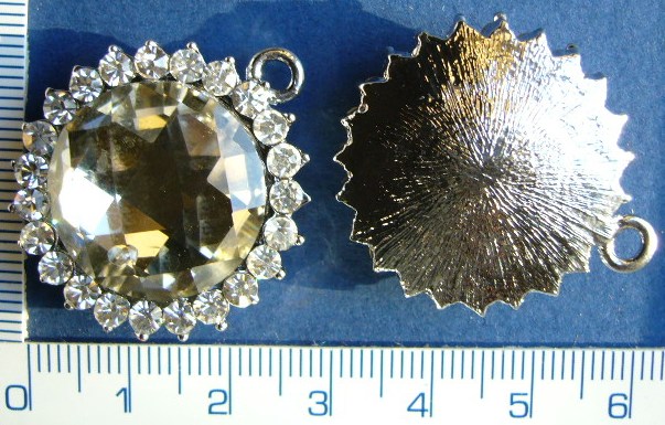 broušený přívěsek, stříbrná mořská hvězdice,15mm,1ks