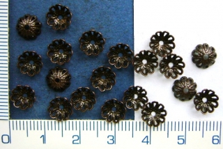 Kaplíky, měděná kytička,7,5mm,20ks