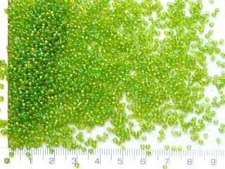 Rokajl, PRECIOSA, velikost 10/0, zelený mat s AB,balení 50g