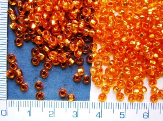 Rokajl, PRECIOSA, oranžový se stř.průt.,velikost 7/0,balení 50g