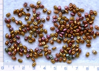 MATUBO miniDUO,2x4mm,hnědofialová mat,cca220ks-10g