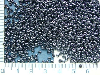 Rokajl, PRECIOSA, hematitový,velikost 6/0, balení 50g