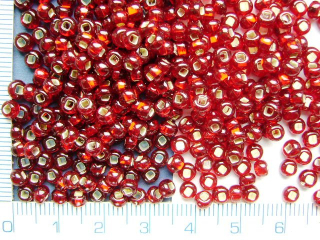 Rokajl, PRECIOSA, červený se stř.průtahem,velikost 6/0, balení 50g