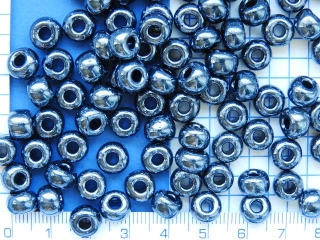 Rokajl, PRECIOSA, hematitový/cca6,5mm/,velikost 1/0, balení 50g