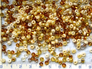Rokajl, PRECIOSA, barevný MIX,hnědozlatý 6/0-8/0,balení 50g
