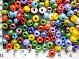 Rokajl, PRECIOSA,barevný perleťový MIX,10/0, balení 50g