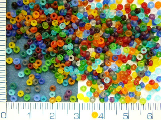 Rokajl, PRECIOSA, barevný MIX, mat 9/0,balení 50g