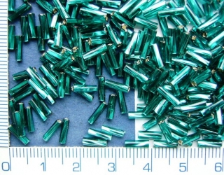 Rokajl, PRECIOSA, tyrkysovozelené hladké tyčky,7mm,další tvary,balení 50g
