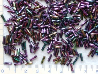 Rokajl, PRECIOSA, další tvary, fialovomodré kovové kroucené tyčky,7mm,balení 50g