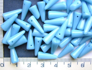 Skleněné korálky, mačkané,SPIKE, trny, 6x15mm, modré,1ks