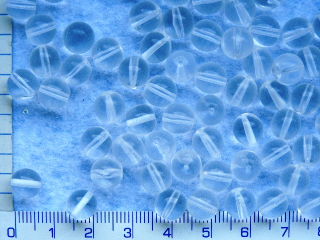 Skleněné korálky, mačkané, čirá kulička, 8mm,cca30ks-20g