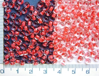 Rokajl, PRECIOSA, béžový s červeným průt.,velikost 6/0,balení 50g