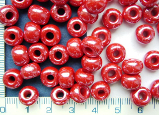 Rokajl, PRECIOSA, červený perleťový,velikost 6/0,balení 50g