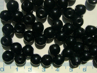 skleněné korálky, černá kulička, 8mm,cca32ks-20g