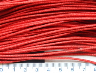 /Šňůrka, povoskovaná, červená, průměr 2mm,1m