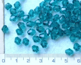 Plastové korálky, tyrkysové sluníčko,6mm,100ks