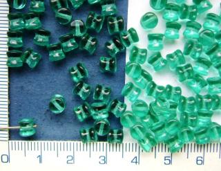 PRECIOSA Pellet™,4x6mm,barva zelená 50710,30ks