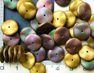 PRECIOSA Ripple™,12mm, barva zlatozelenofialová mat 98849,1ks