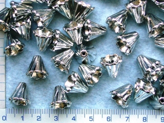 Kaplíky stříbrný zvoneček, 12mm,otvor12mm,1ks