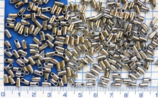 Kaplíky, platinový vlepovací vhodný na hadí řetízky,6x3,5mm,otvor 3mm,1ks