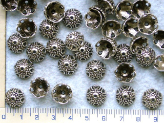 Kaplíky, platinová kytička, 6x11mm, otvor 11mm,1ks