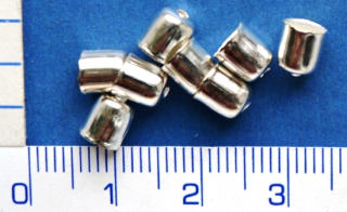 Kaplíky, stříbrná koncovka 6x5mm, otvor 4,5mm,10ks