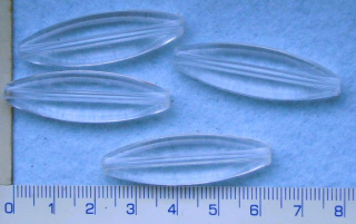 Plastové korálky, čirý plochý ovál,41x12mm,5ks