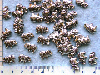 Kovové korálky, stř.slon,12x8mm,1ks