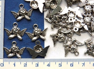 Kovové přívěsky,stříbrný anděl,20x15mm,1ks