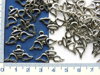 Kovové přívěsky,stříbrná svatozář s křídly,14x23mm,1ks