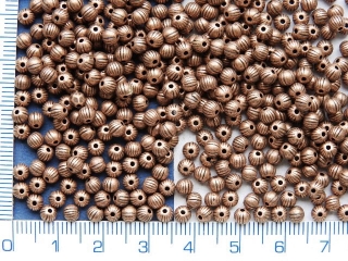 Kovové korálky,měděná vroubkovaná kulička,6mm,1ks