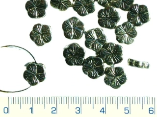 Kovové korálky, stř.kytka, 9mm,1ks