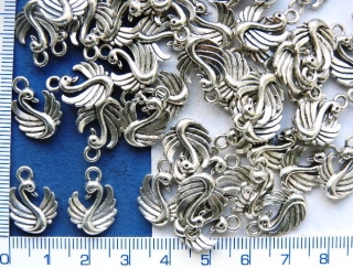Kovové korálky - přívěsky,labuť,17x12mm,1ks