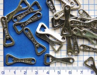 Kovové korálky,stř. otvírák,27x10mm,1ks
