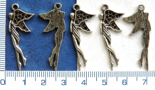 Kovové korálky - přívěsky,stř.víla,33x13mm,1ks