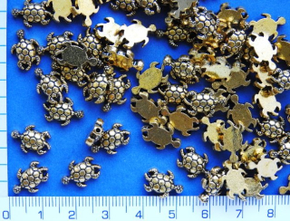 Kovové korálky - přívěsky,zlatá želva,9x13mm,1ks