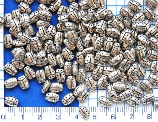 Kovové korálky,stř.korálek beruška,8x6mm,1ks