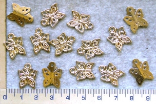 Kovové korálky - přívěsky,stř.motýl,16x12mm,ks