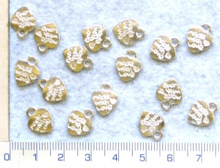 Kovové korálky - přívěsky,stř.srdce,12x10mm,1ks