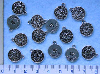 Kovové korálky - přívěsky,znamení panna,12mm,1ks