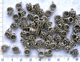 Kovové korálky,velkodírkové, stř.korálek se závěsem,7x6mm,průtah 4mm,1ks