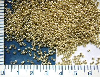 Rokajl, PRECIOSA, stříbrný kovový,velikost 11/0, balení 50g
