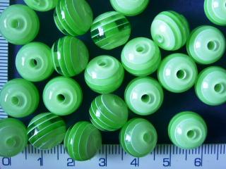 Plastové korálky, 12mm, zelená kulička, 1ks