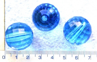 Plastové broušené korálky,22mm,modrá broušená kulička,1ks