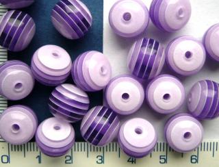 Plastové korálky,fialovočirá kulička,12mm,1ks