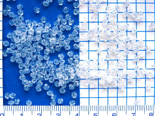 Plastové korálky, čiré sluníčko,3mm,cca300ks