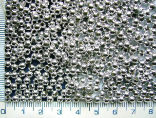 Plastové korálky, stříbrná kulička lesklá,4mm,200ks