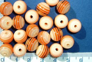 Plastové korálky, 10mm, oranžová kulička, 1ks